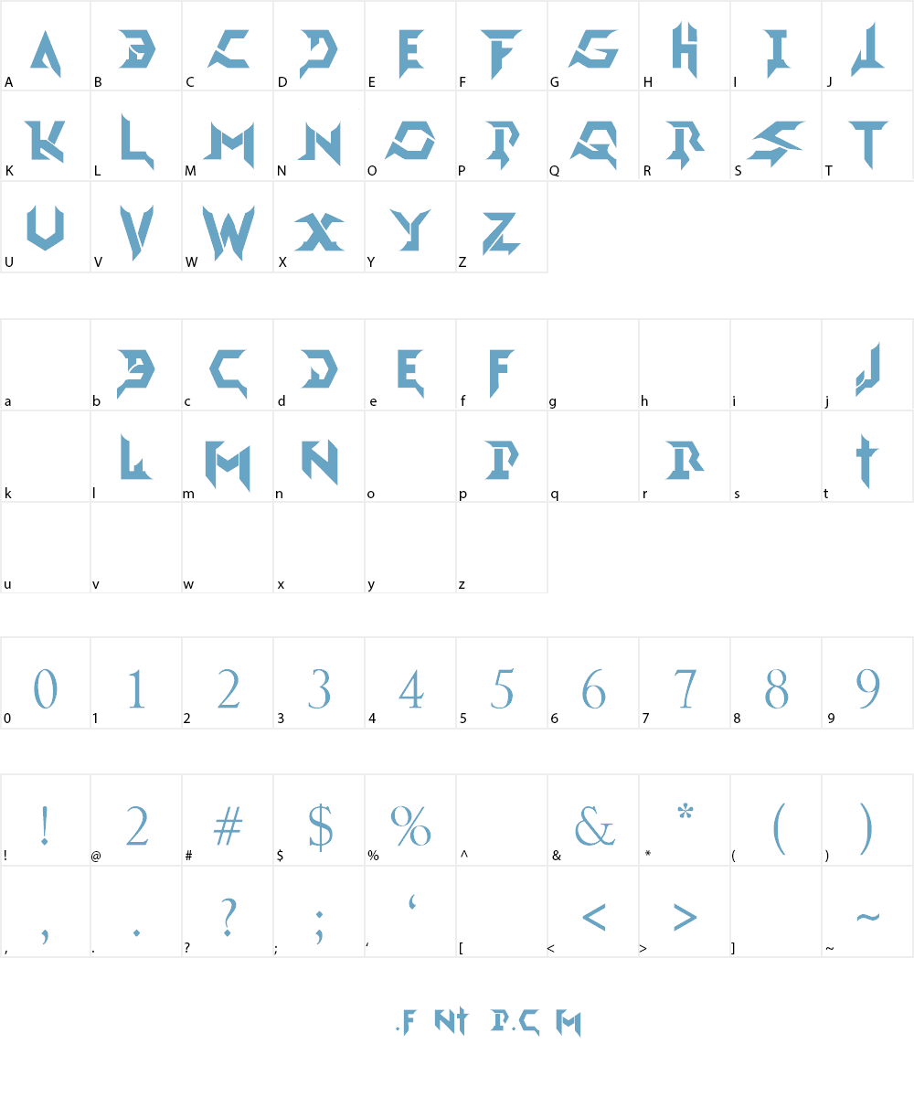 Death Devil Font Character